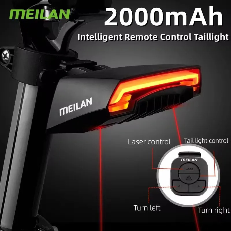 MEILAN X5 Bike Taillight Smart USB LED Wireless Remote Control Bicycle Rear Light Road Laser Turn Signal Cycling Lamp 260121