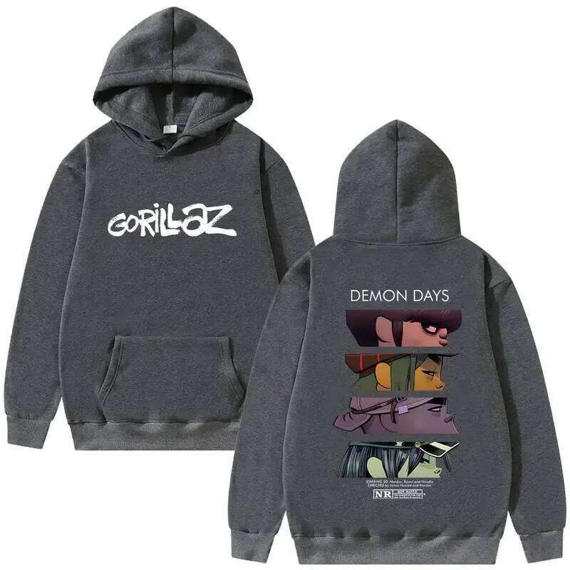 Gorilaz Sweatshirt Autumn/Winter Style Fleece Long Sleeve Printed Hooded Shirt - for Men and Women X260126 - view 6