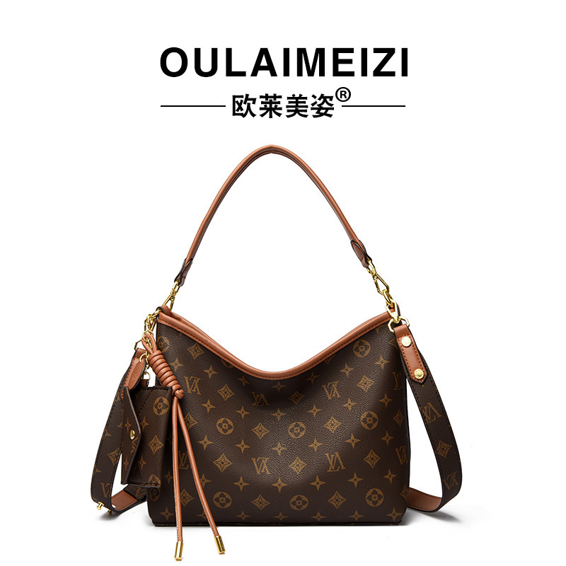 new OULAIMEIZI Large-capacity fashion women's bag style single-shoulder crossbody bag vintage retro underarm tote bag