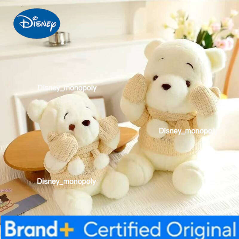 Disney 25CM-70CM Winnie The Pooh Bear Doll Winter Limited Cartoon Plush Toy Cute Anime Kawaii Companion Children's Birthday Gift H260126