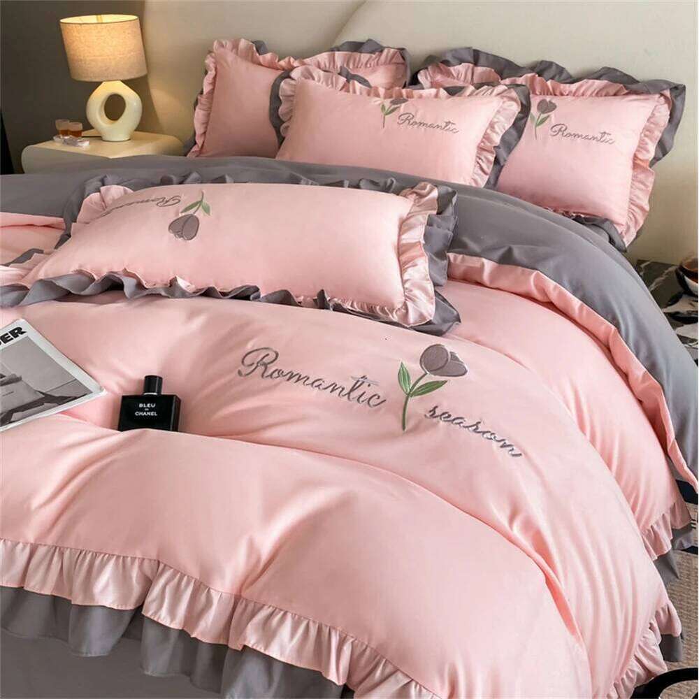 Princess Style Soft Comforter Duvet Double Cover with Pillowcase Bed Sheet Home Four Piece Sets Fashion Bedding Set Y260124