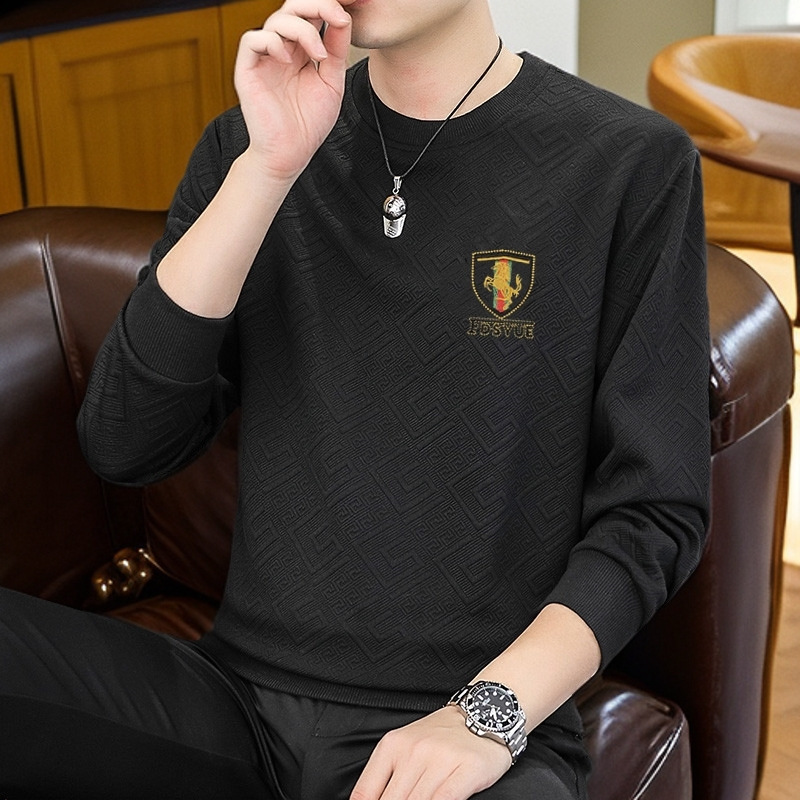 Designer Clothes Source Manufacturer Men's Jacquard Sweatshirt Luxury Long Sleeve Spring And Autumn New Trendy Brand Round Neck High-End Casual S