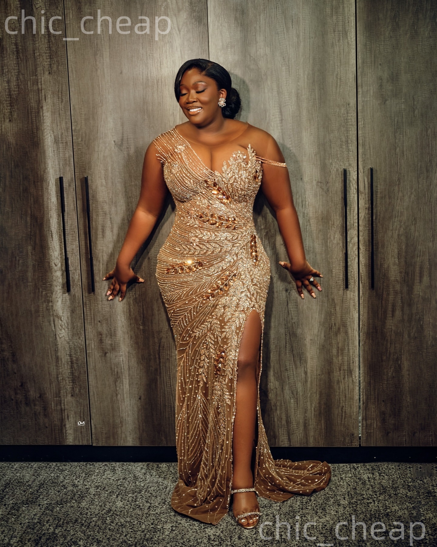 Aso Ebi Brown Mermaid Prom Dresses 2026 Beaded Crystals Illusion Sequined Lace Evening Formal Party Second Birthday Engagement Gowns Dress For Special