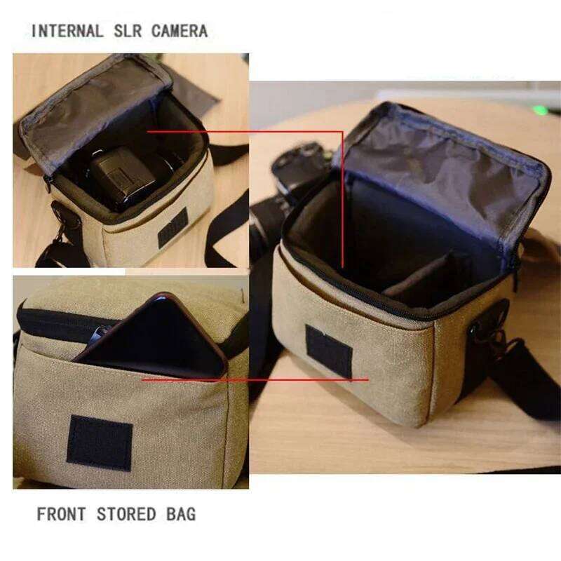 Canvas Camera Case Bag For Canon EOS M10 M6 M5 SX60 SX50 SX30 SX510 1100D 1200D 1300D 450D 500D 600D 550D 18-55mm lens XJ260125