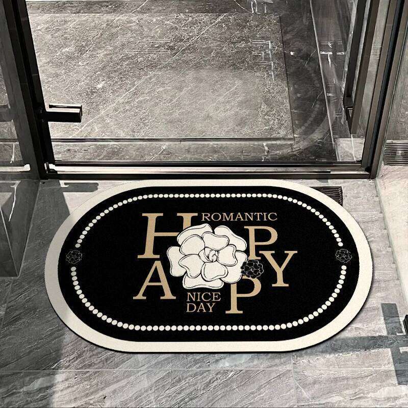 Floor Mat Camellia Style Diatom Mud Bathroom Absorbent Toilet Entrance Advanced Non Slip Quick Dry Wear Resistant Carpet Home Decor