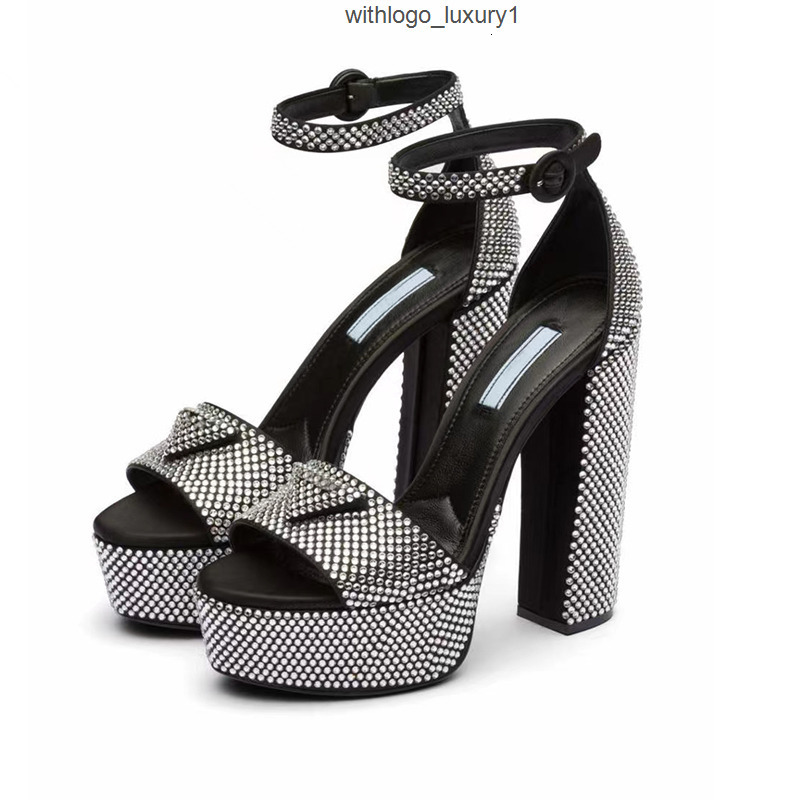 rhinestone sandals womens dress shoes high heeled women sandal luxury designers platform heel classic triangle buckle embel prada pradacup pradas pradaprada 3DWH
