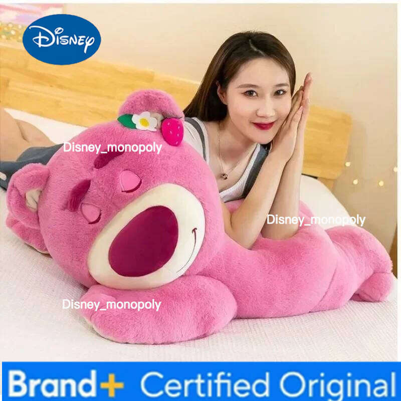 Disney 50cm Toy Cute Toys Pillow Cartoon Strawberry Plush Girls Kawaii Anime Bear Stuffed Doll Kids Gifts H260126