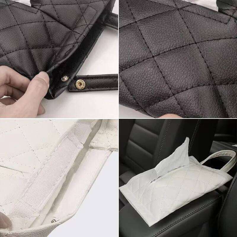 Armrest Back PU Leather Napkin Tissue Holder Car Seat Box Auto Accessories
