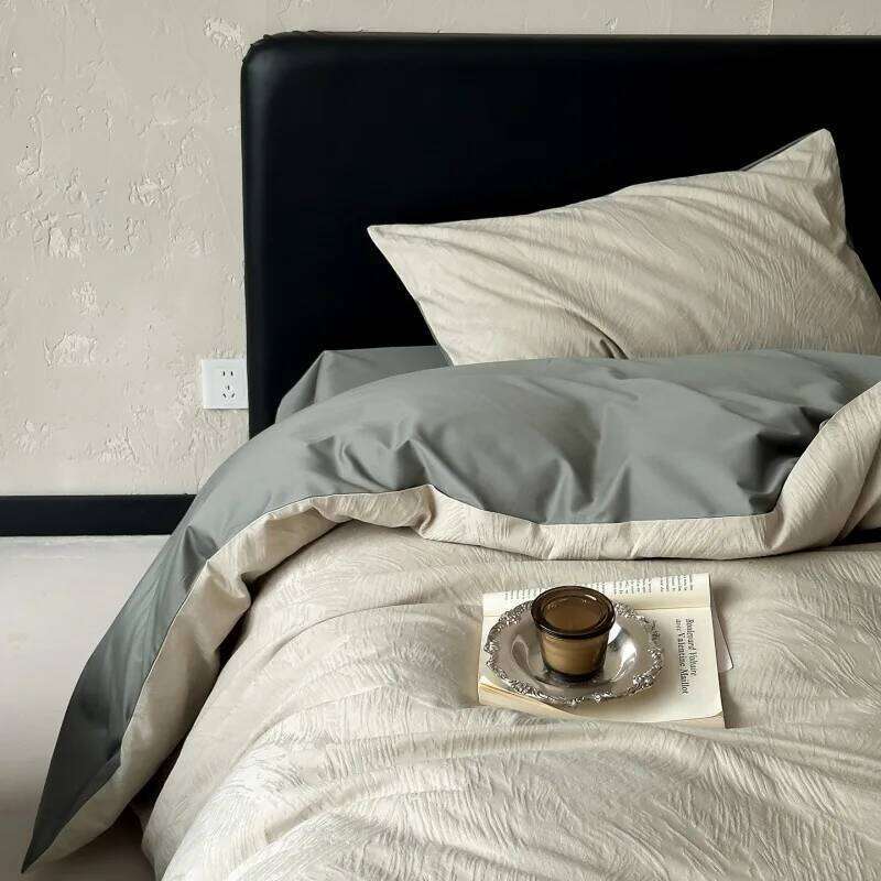 Home Textiles 200S Satin Jacquard Cotton Four-piece Set Simple Light Luxury Quilt and Sheet Style Y260124