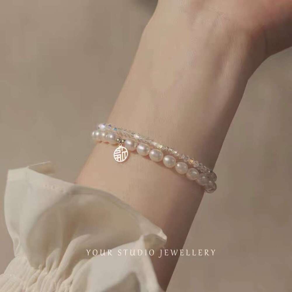 Super Shiny Ultra-Fine Shijia Crystal Bracelet Light Luxury Texture Layered Simple Handmade for Women