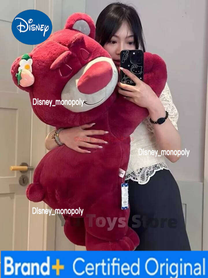 Disney New Kawaii Toy Story Lotso Bear Strawberry Sofa Plush Pillow Stuffed Toys Children Girls Friends Festivals Birthday Gift H260126