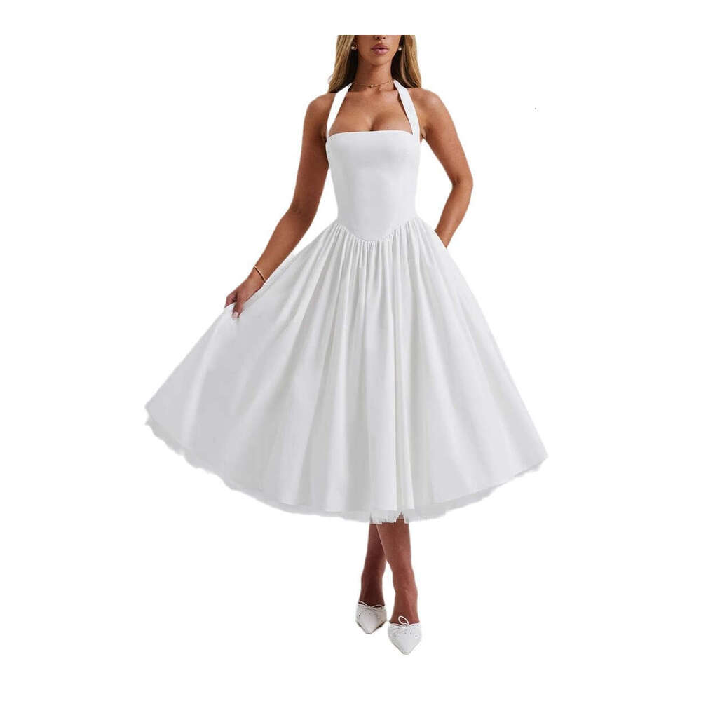 2026 New European and American Puff Evening Dress Independent Station Hot Selling Tie Skirt