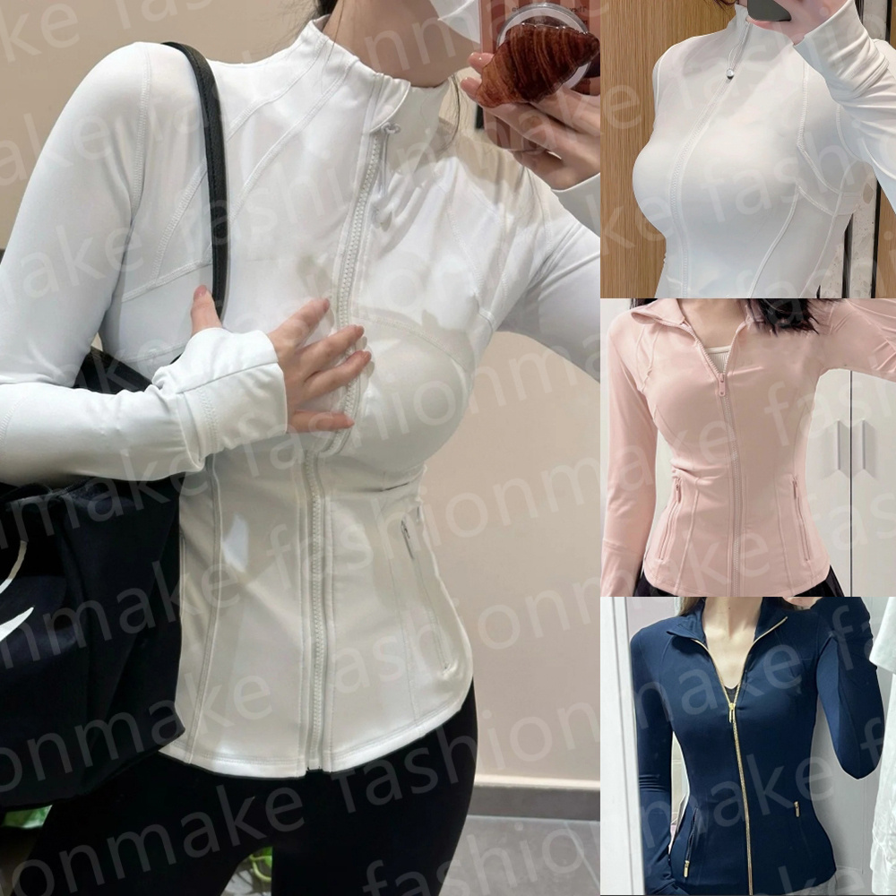 Womens Yoga Jacket Leggings Workout Set Sport Coat Fitness Jacket Sports Quick Dry Activewear Top Solid Color Define Zip Up Sweatshirt Sportwear S-3XL