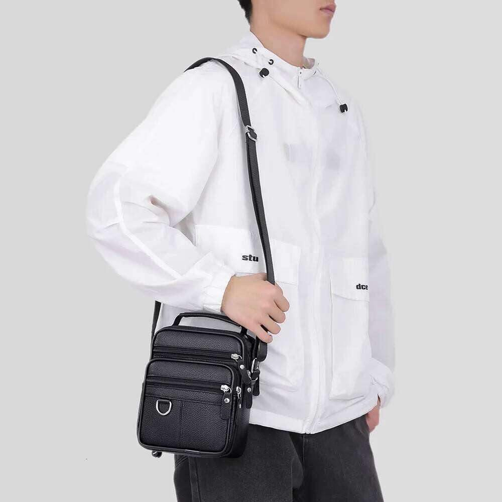 2025 Genuine leather cowhide business Men's single-shoulder crossbody for men casual daily large capacity message bag XJ260125