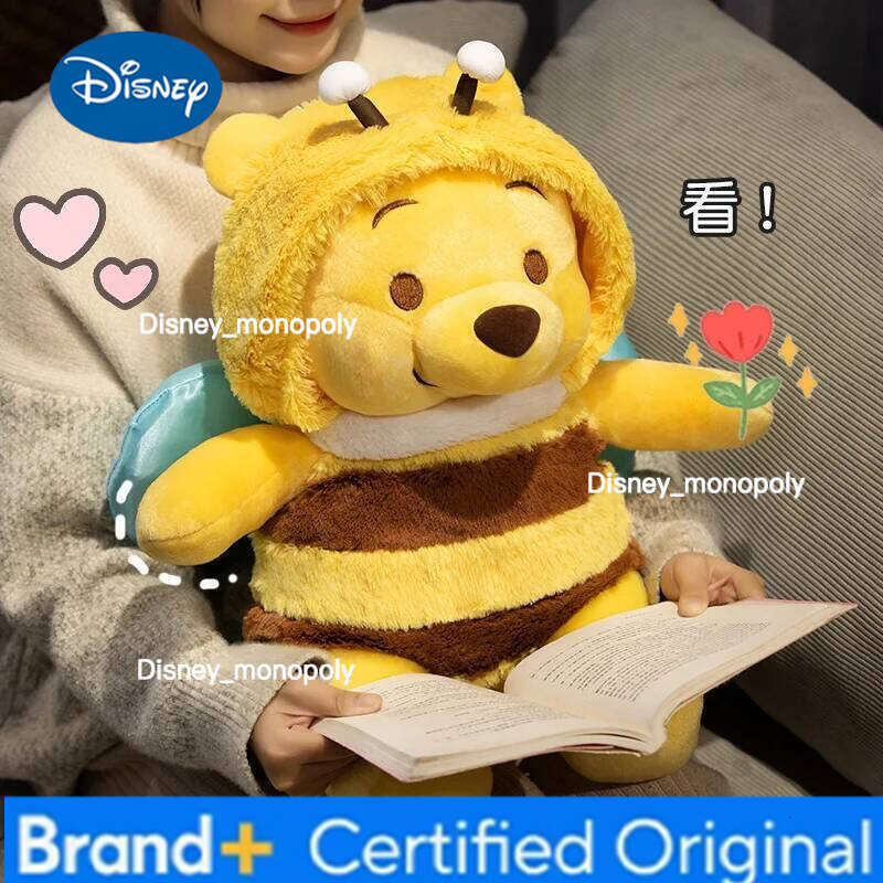 Disney 25/35/50cm Honey Bee Winnie The Pooh Doll Bear Sofa Pillow Soft Accompany Sleeping Plush Toys Kawaii Decor Birthday Gifts H260126