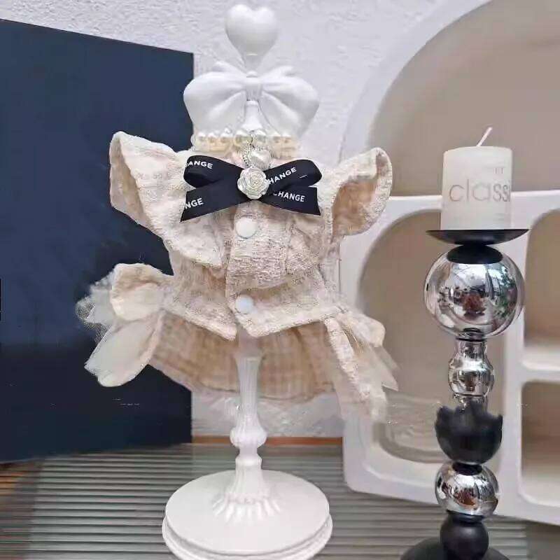 Classic Camellia Design Elegant Pet Dress For Ladylike And Noble Style Puppy Small Dogs' Clothing