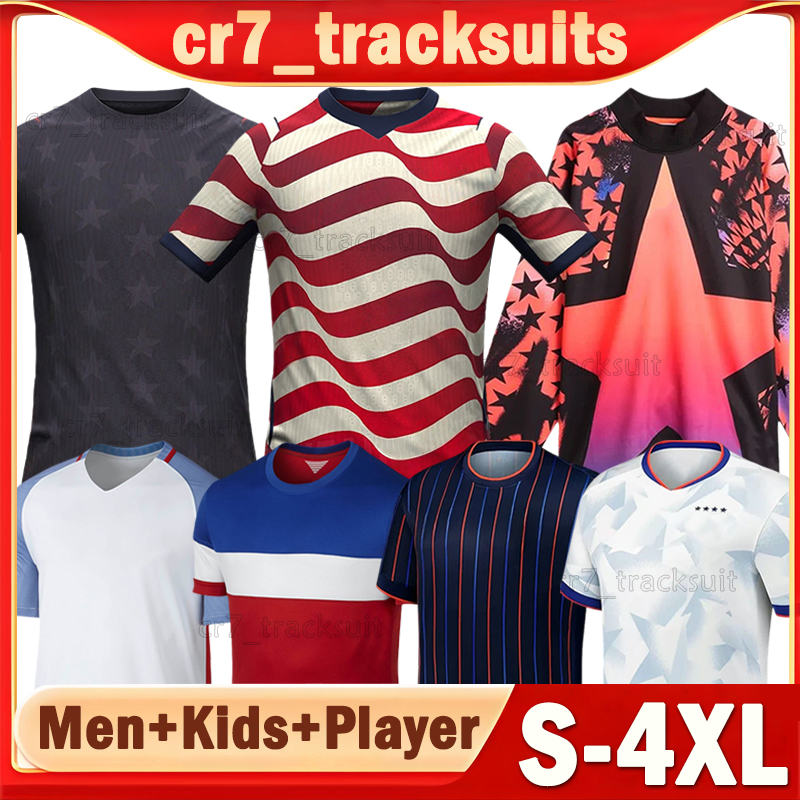4XL 2026 United States Soccer Jerseys World Cup USAS Retro 1994 2002 10 14 16 ARFSTEN PEPI Football Shirts 26 27 BALOGUN REYNA Long Sleeves Goalkeeper Men kids kits sets