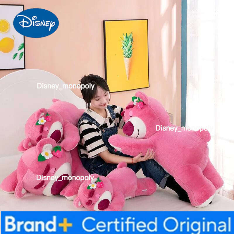 Disney Large Lotso Plush Toy Big Size Pink Long Pillow for Girls Bed Cuddly Sleep Companion Valentine's Day Gift Stuffed H260126