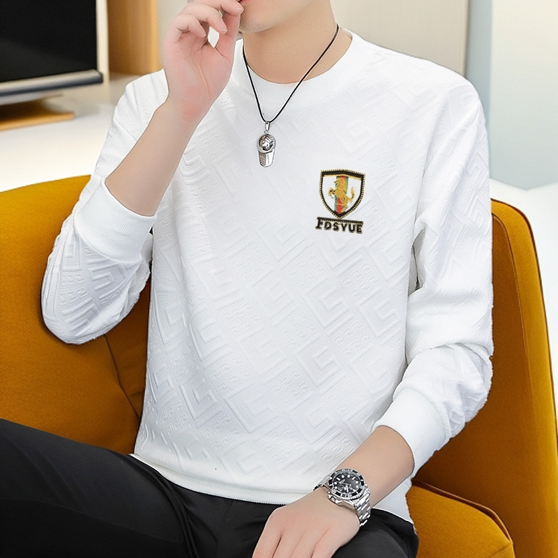 Designer Clothes Source Manufacturer Men's Jacquard Sweatshirt Luxury Long Sleeve Spring And Autumn New Trendy Brand Round Neck High-End Casual S