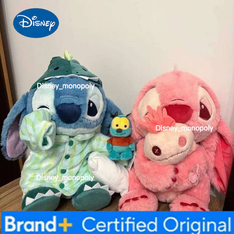 Disney Dinosaur Pajamas Sleepy Stitch Doll Stuffed Plush Desktop Decoration Soft And Comfortable Body Pillow Birthday Gif H260126
