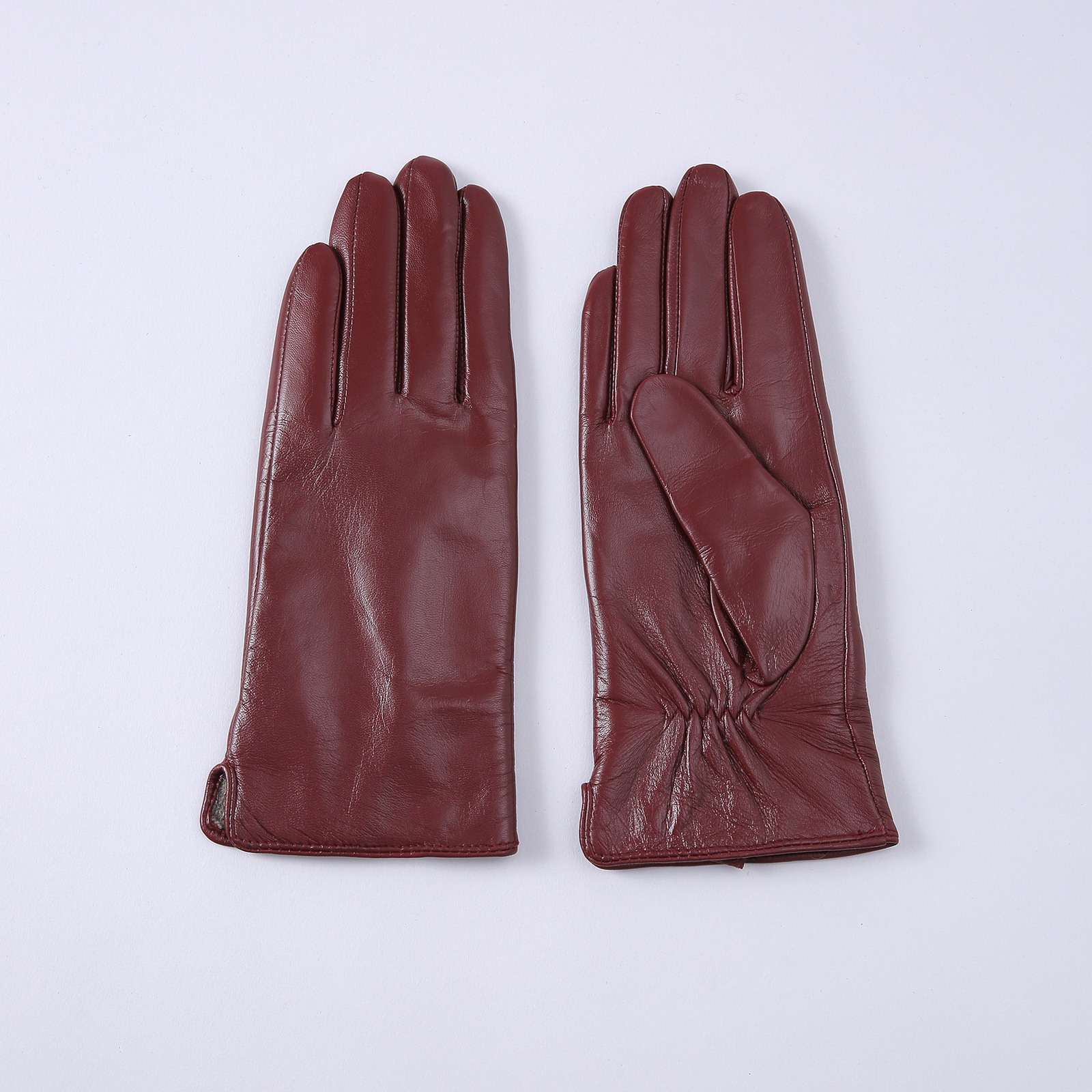 Ladies Sheepskin Gloves Classic Solid Color Versatile Leather Spring Knit Lining Cycling Driving Gloves Autumn 241212