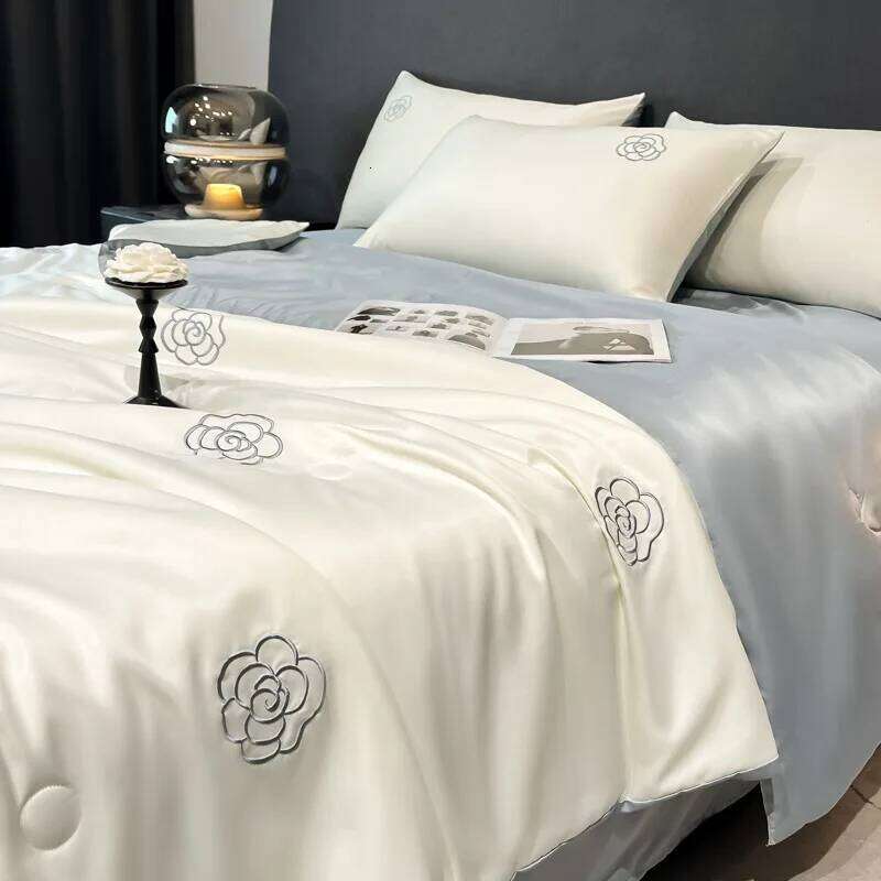 2025 New Ice Silk Xia Liang Bed Four-piece Light Luxury Premium Single Sheet Summer Quilt Kit Y260124