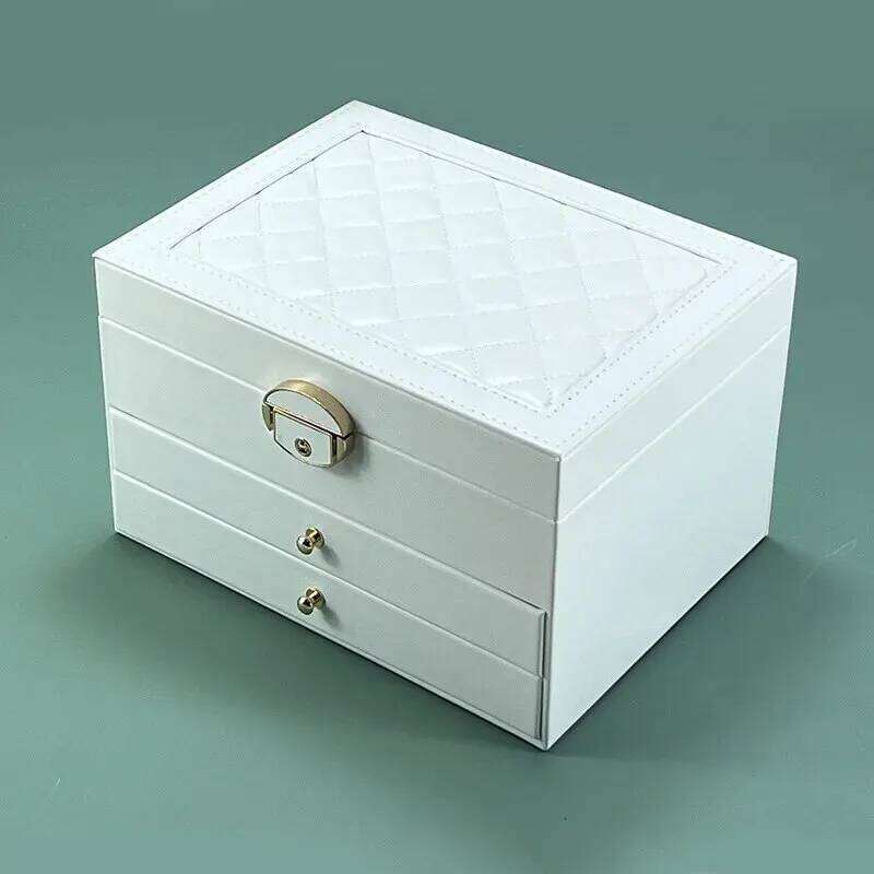 High-End Multi-Layer Drawer-Type Jewelry Box Household Large Capacity Earring Storage Organizer with Oxidation Finish