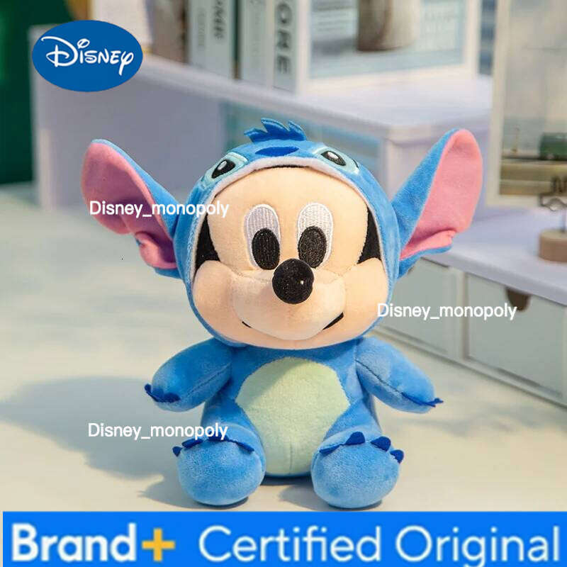 Disney 25cm Stitch Mickey Cartoon Kawaii Soft Stuffed Dolls Girls Companion Plush Toys Homedecor Pillow H260126