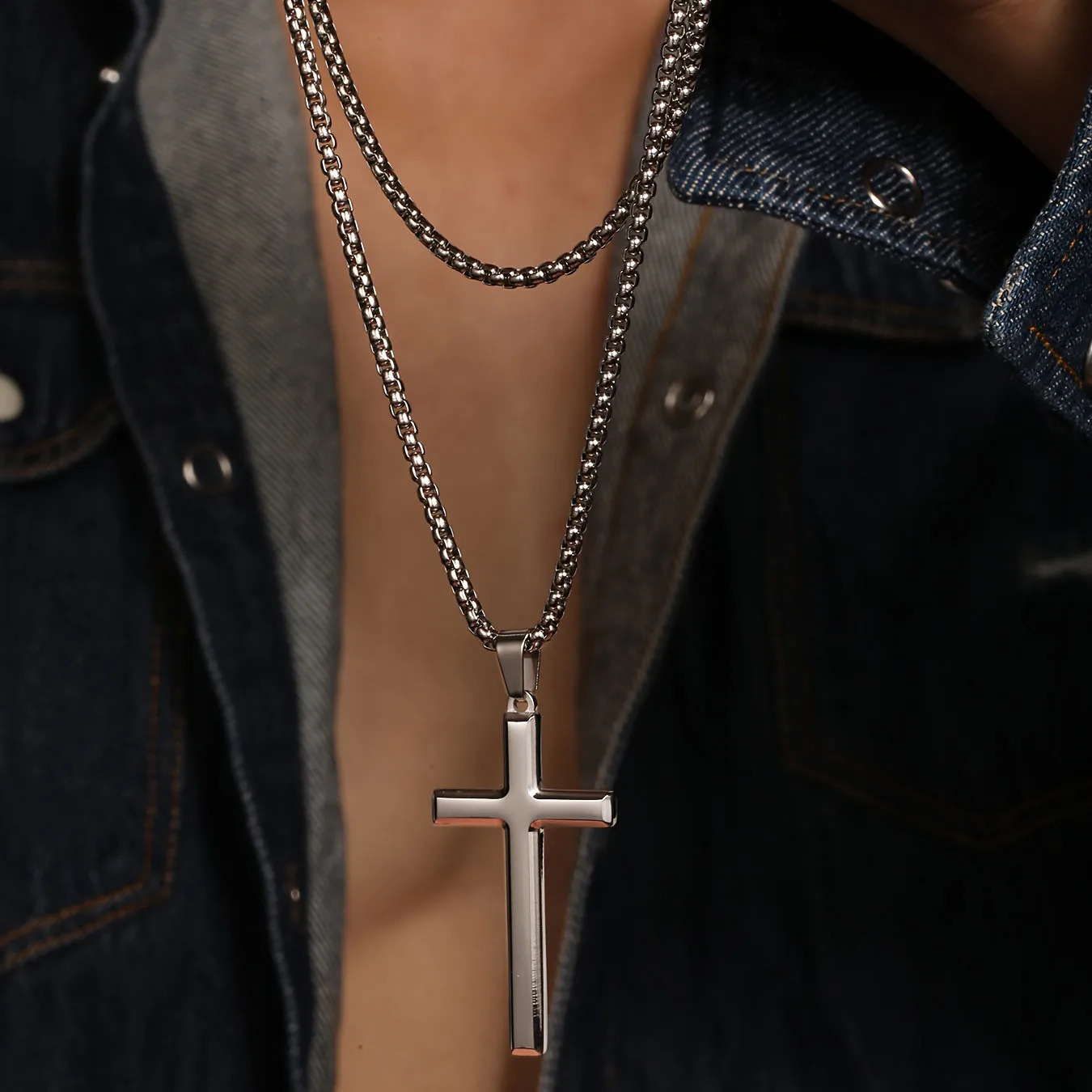 Collier Homme Spiritual Male Minimalism Stainless Steel Necklace Mans Jesus Cross Necklace for Man Collar Hombre 251230