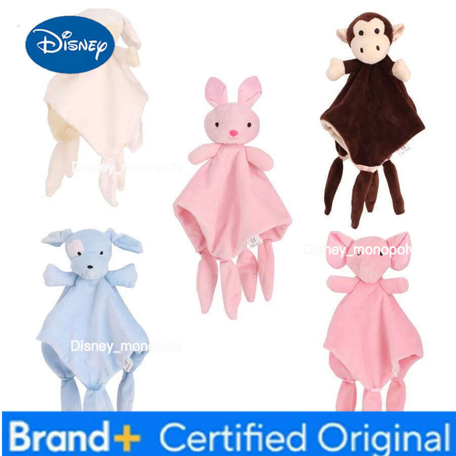 Disney Cute Animal Comforter Snuggle Blanket Newborn Baby Plush Stuffed Doll Bunny Elephant Soothe Appease Towel Gifts Infant Toys H260126