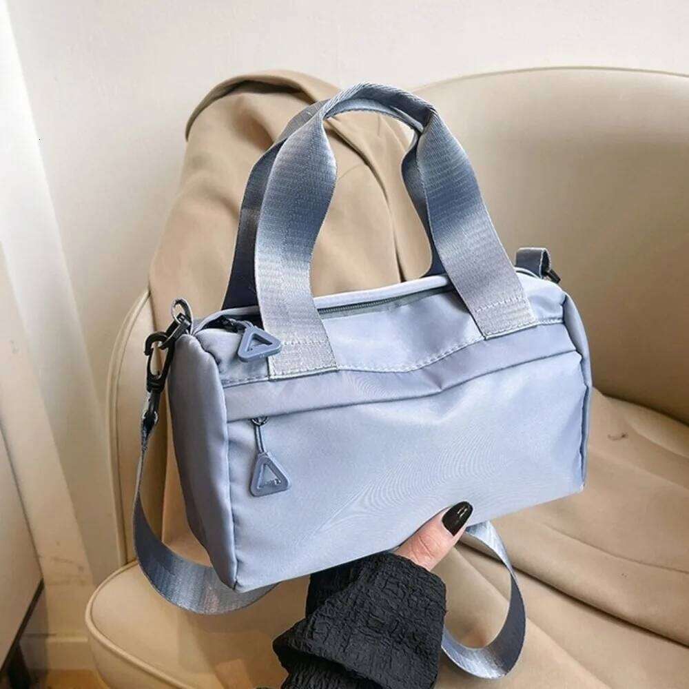 Casual Solid Color Canvas Crossbody Zipper Multi-Purpose Nylon Shoulder Handbag Tote Small Square Bag Student XJ260125