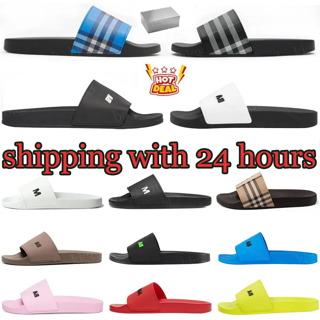 5A Designer Check Slides Vintage Printing Tartan Slippers Sliders Mens Casual Furley Archive Summer Beige Print Embossed Logo Slide Dark Cerulean Blue Mangrove q1