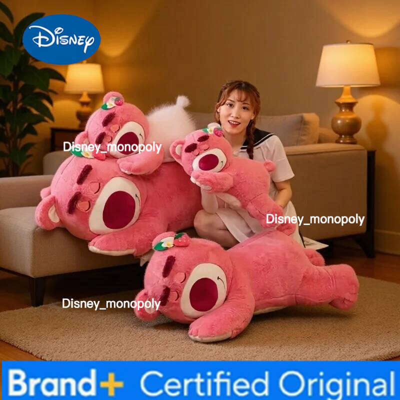 Disney Toy Story Lotso Cute Bear Strawberry Sofa Plush Pillow Stuffed Toys Children Girls Friends Festivals Birthday Gift Plushie H260126