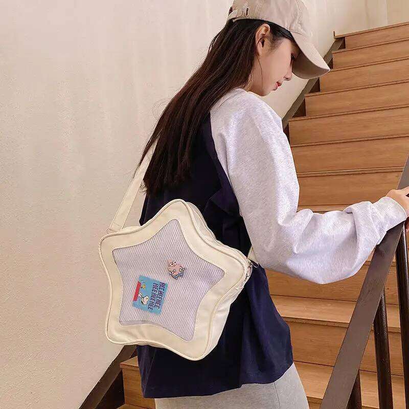 Fashion New bag Korean-style Niche Five-pointed Star Crossbody Large-capacity Transparent Shoulder Cute Exquisite Bag XJ260125