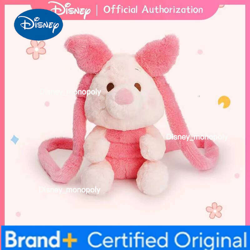 Disney 30CM Winnie The Pooh Piglet Plush Toy Bag Knapsack Cute Cartoon Animal Doll Anime Companion Memorable Birthday Gift H260126