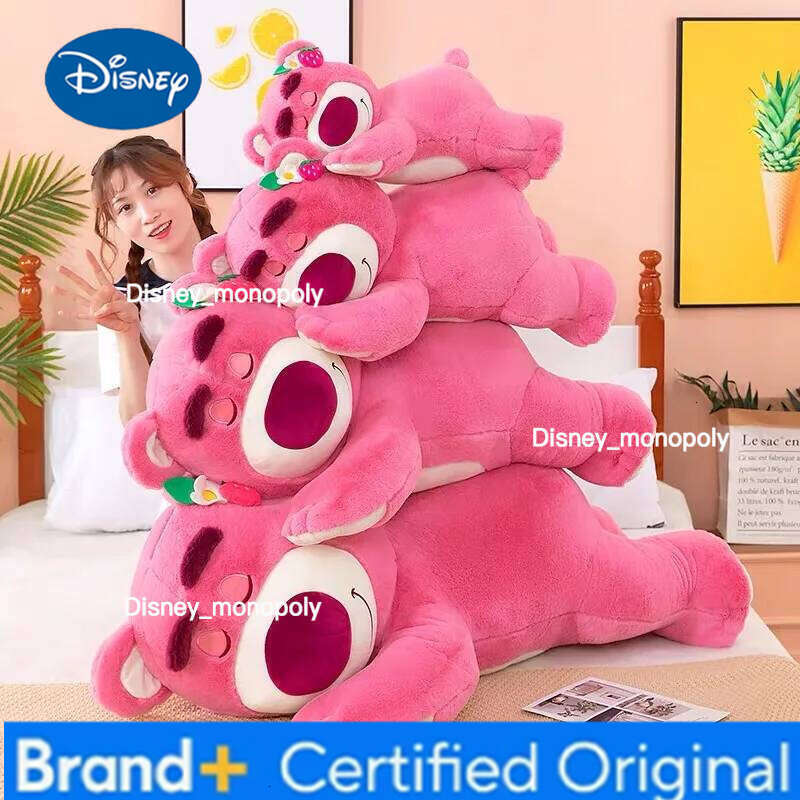 Disney 40/50/70/90cm Story Lotso Kawaii Bear Strawberry Sofa Plush Pillow Stuffed Toy Children Girls Festivals Birthday Gift H260126