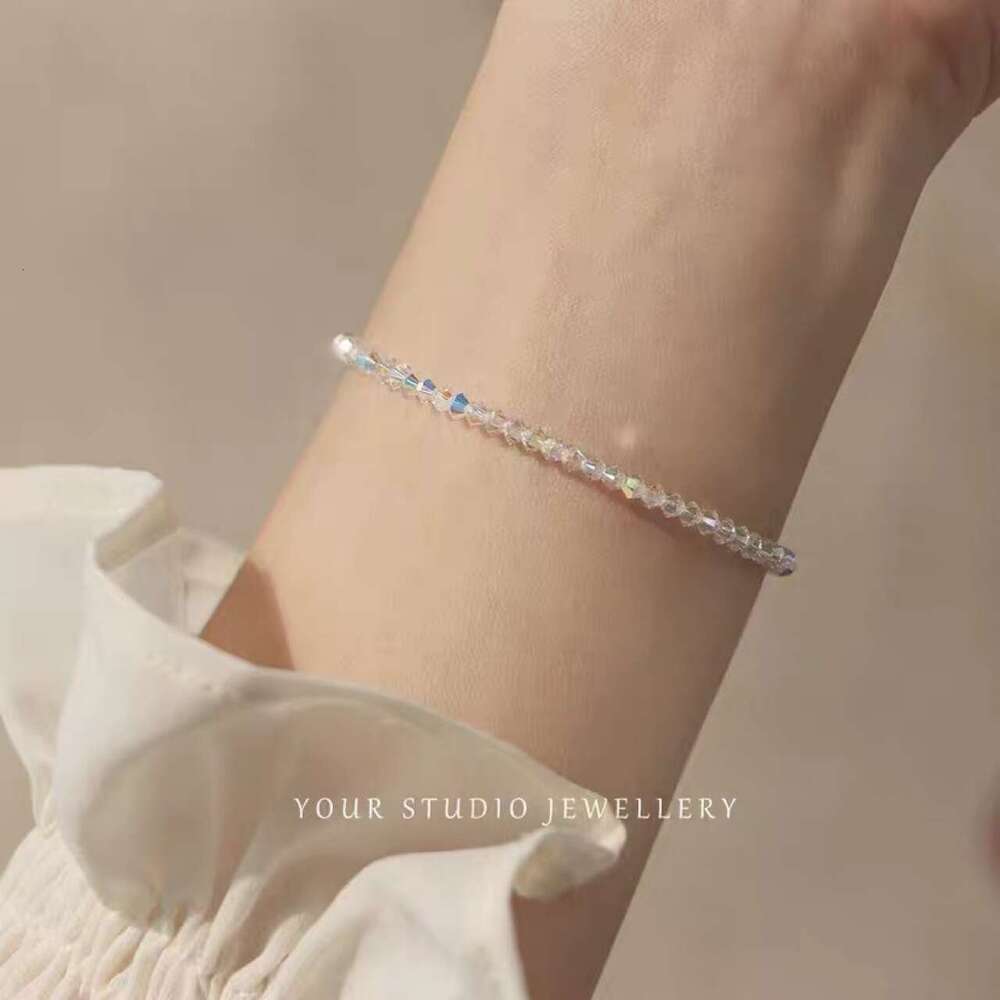 Super Shiny Ultra-Fine Shijia Crystal Bracelet Light Luxury Texture Layered Simple Handmade for Women