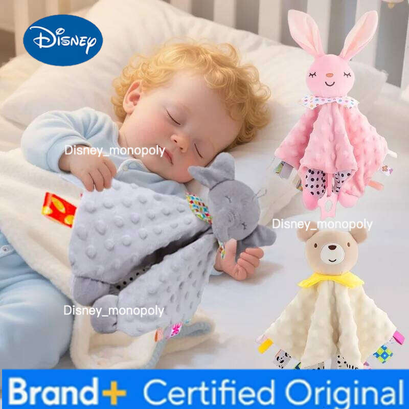 Disney Elephant Comforter Blanket Soft Appease Baby Rattle Animals Toys Soothe Reassure Sleeping Towel Lathe HangingToddler H260126