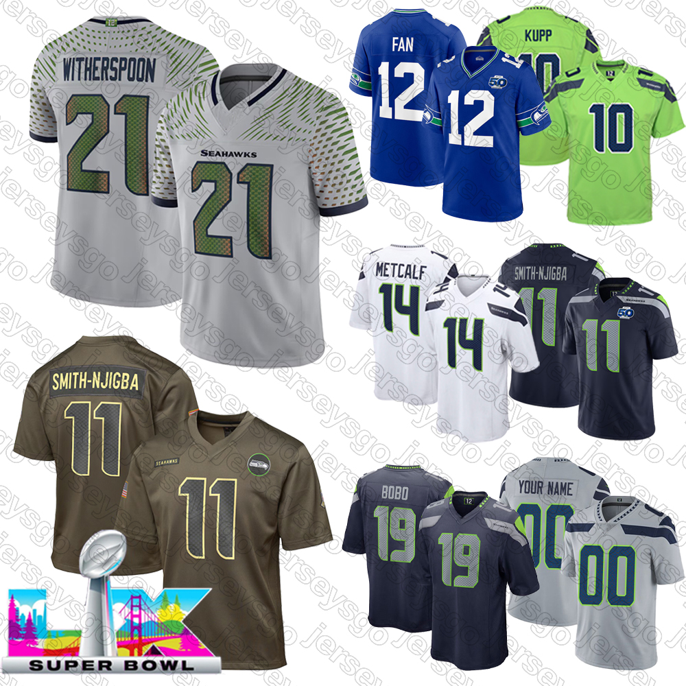 Cooper Kupp Football Jersey Super Bowl Seahawkss Jalen Milroe Devon Witherspoon Sam Darnold Byron Murphy II Jaxon Smith-njigba Kenneth Walker Seattle Jersey