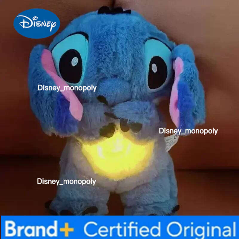 Disney New Lilo&Stitch Plush Doll Breath Child Peluche Kawaii Soothes Toy Anime Baby Music Light Sleep Toys Pink Stitch Kid Gifts H2601261