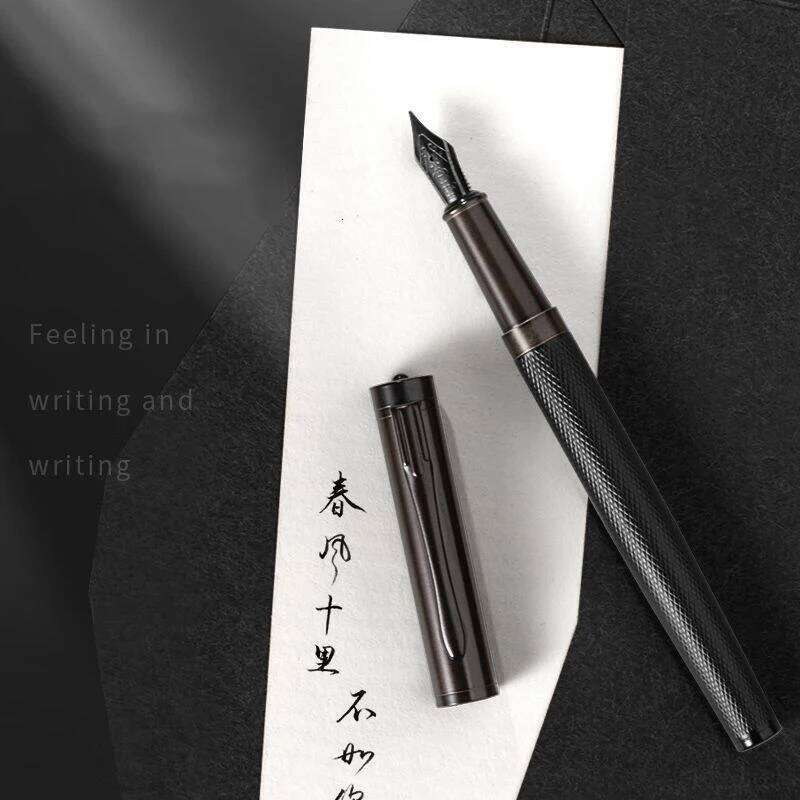 HERO Forest Metal Fountain Titanium Black Series Stationery Calligraphy Excellent Writing Business Office Gift Pen 26Y0126