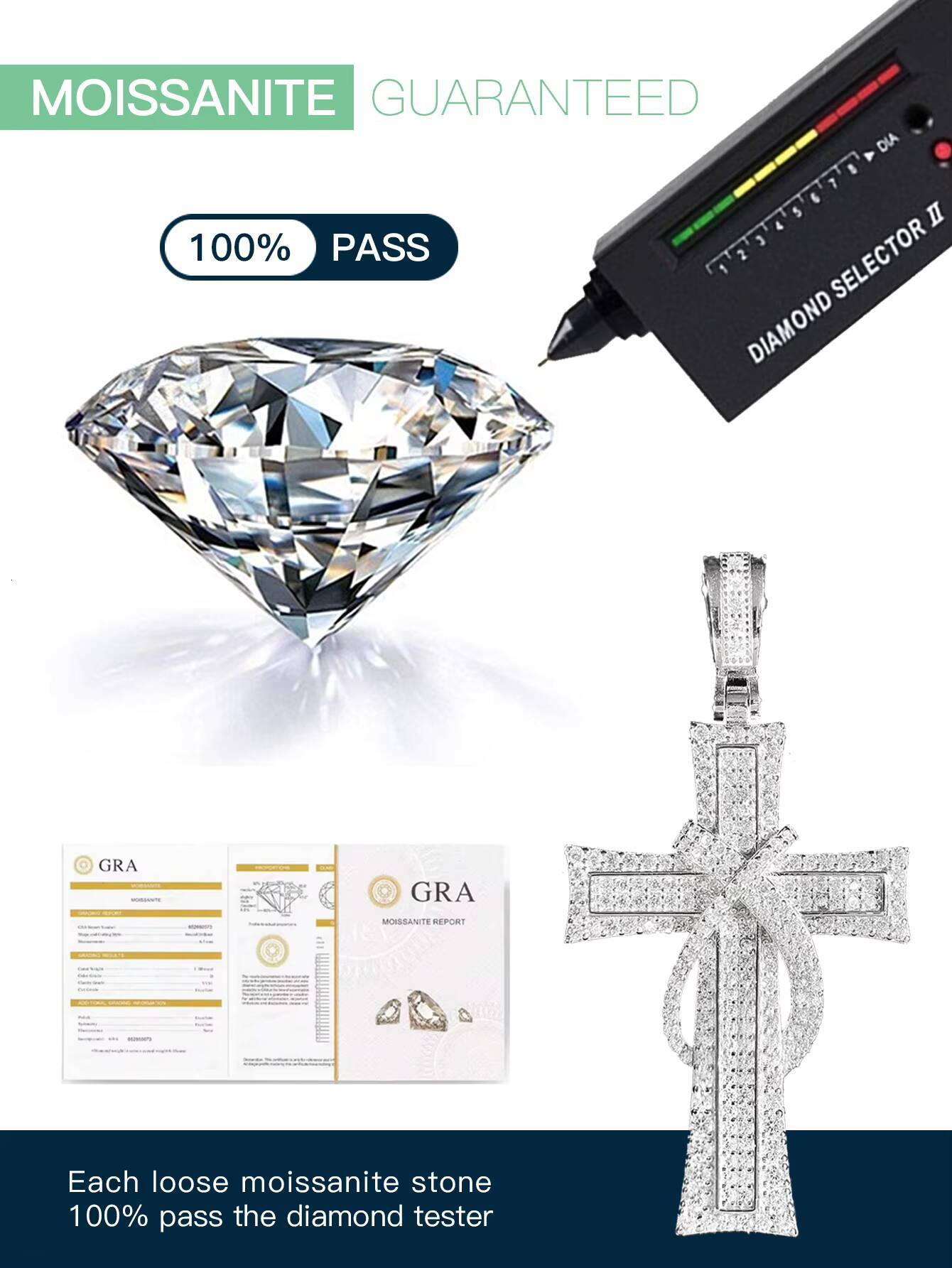 Mens Gothic Cross Charm Pendants Western Charms Jewelry Micro Pave Large Medieval Vintage Punk Retro Faith Gold Silver