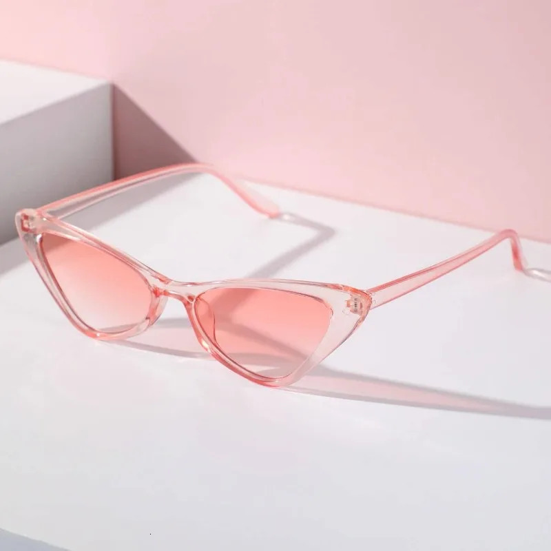 Cute Ladies Personalized Cat Eye Pink Sunglasses Dyed Lens Y2K Glasses Summer Travel Bohemian Style Sunglasses 260126