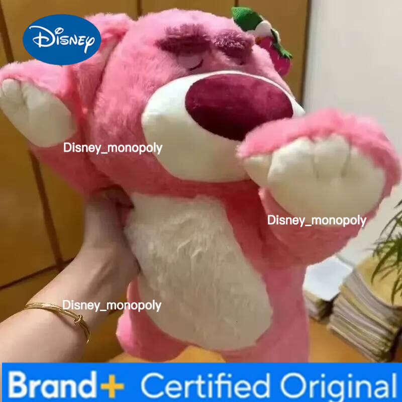 Disney 2025 Toy Story Lotso Cute Bear Strawberry Sofa Plush Pillow Stuffed Toys Children Girls Friends Festivals Birthday Gift H260126
