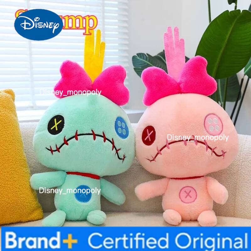 Disney Anime Scrump Pendant Cartoon Lilo and Stitch Plush Toys Soft Stuffed Kawaii Green Doll Xmas Gift For Kids H260126