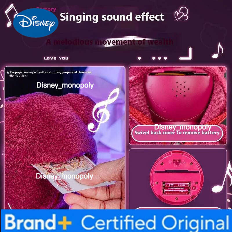 Disney Licenses Bear Plush Money - Musical Piggy Bank With Educational Toys For Children'S Birthday Christmas Savings Gifts H260126