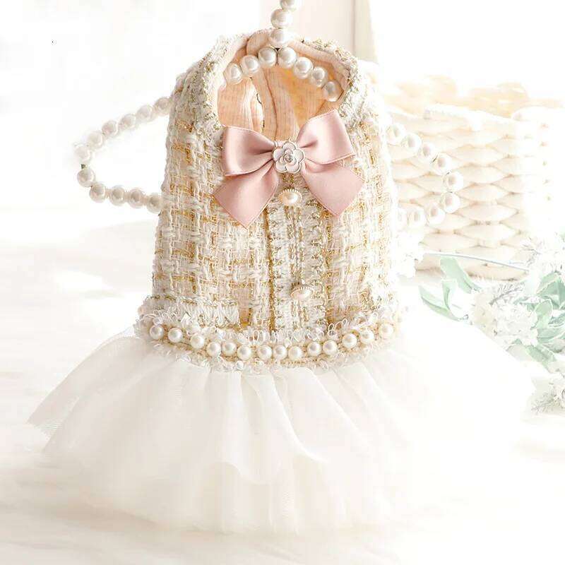 Lace Dress Luxury Dog Tutu Princess Fluffy Skirt Cotton Apparel Pet Clothes - view 3