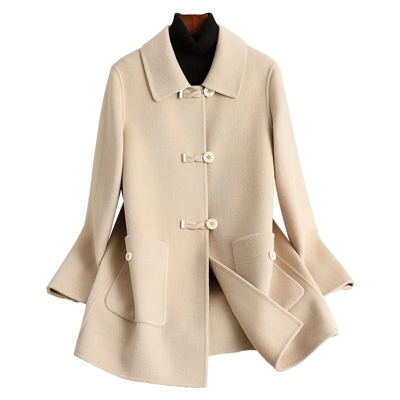 D6583 Double-faced fleece wool coat for women short 2024 autumn and winter new Chinese style mother's wear