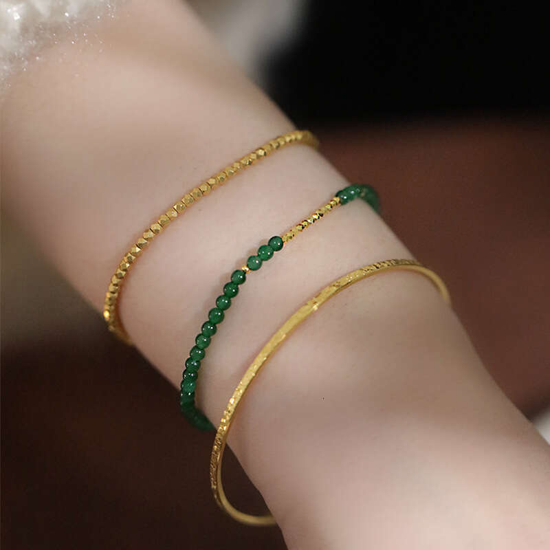 Lush Jadeite Sun Green Xiaomi Agate Bead Bracelet Women's New Chinese National Style Hand Jewelry