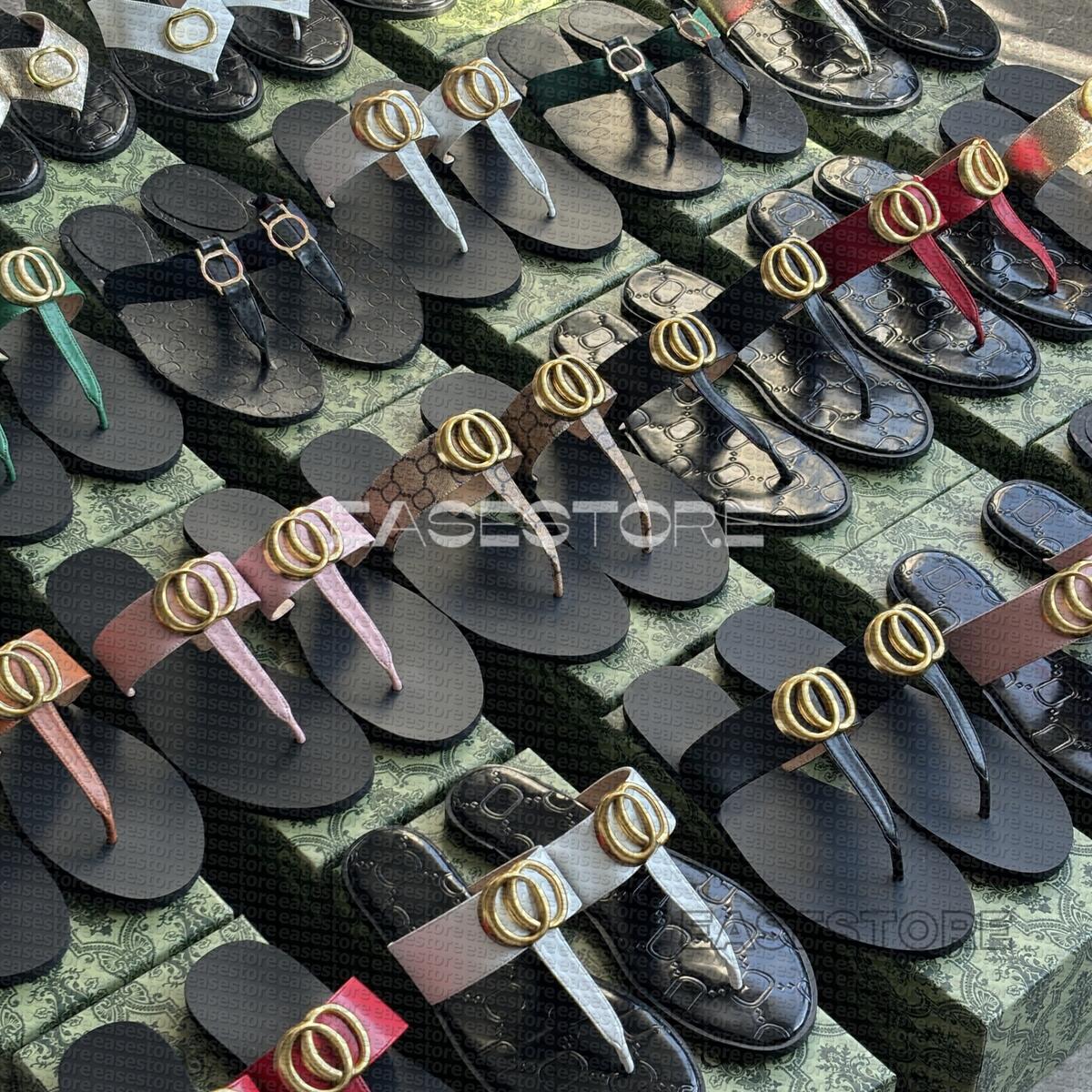 designer sandals Womens Sandals Summer cookie Beach Flip-Flops Luxury Slippers Open Toe Flat Casual Shoes Slide Women Designer print Slipper Flip Flop